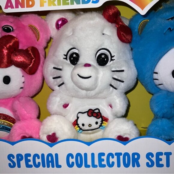 Hello Kitty & Friends x Care Bears Cheer Bear Special Collector Set,Set of 3,NIB - Picture 10 of 16